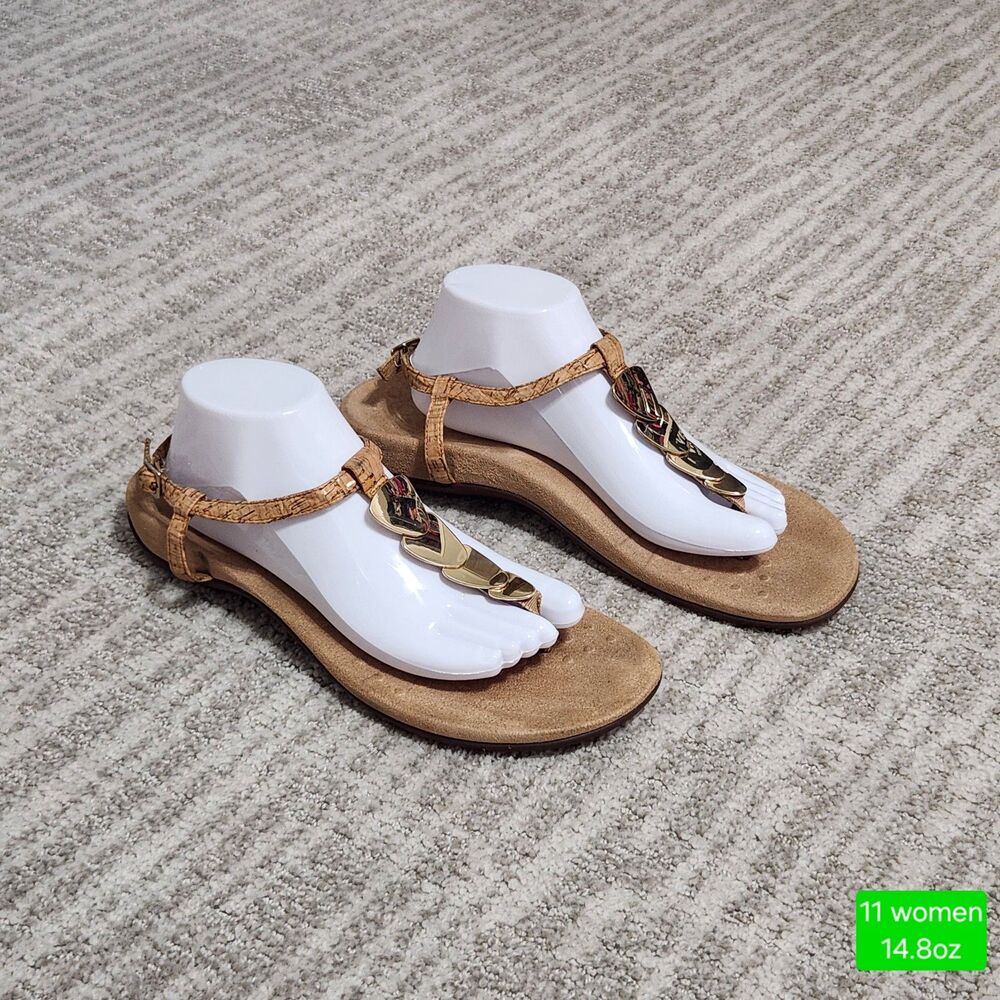 Vionic women's Miami cork gold sandals size 11